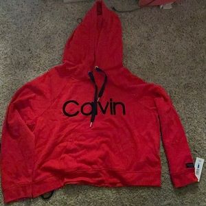 Brand new never worn red calvin klien hoodie